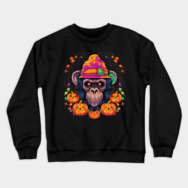 Chimpanzee Halloween Crewneck Sweatshirt by JH Mart